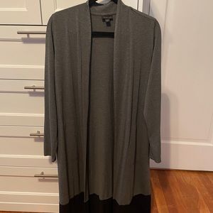 J Jill Colorblock Gray Black Long Cardigan NWOT